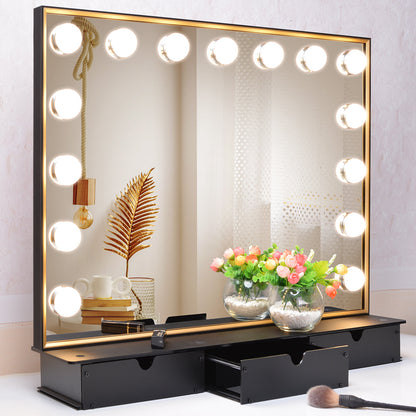 Lighted Vanity Mirror with Storage Box