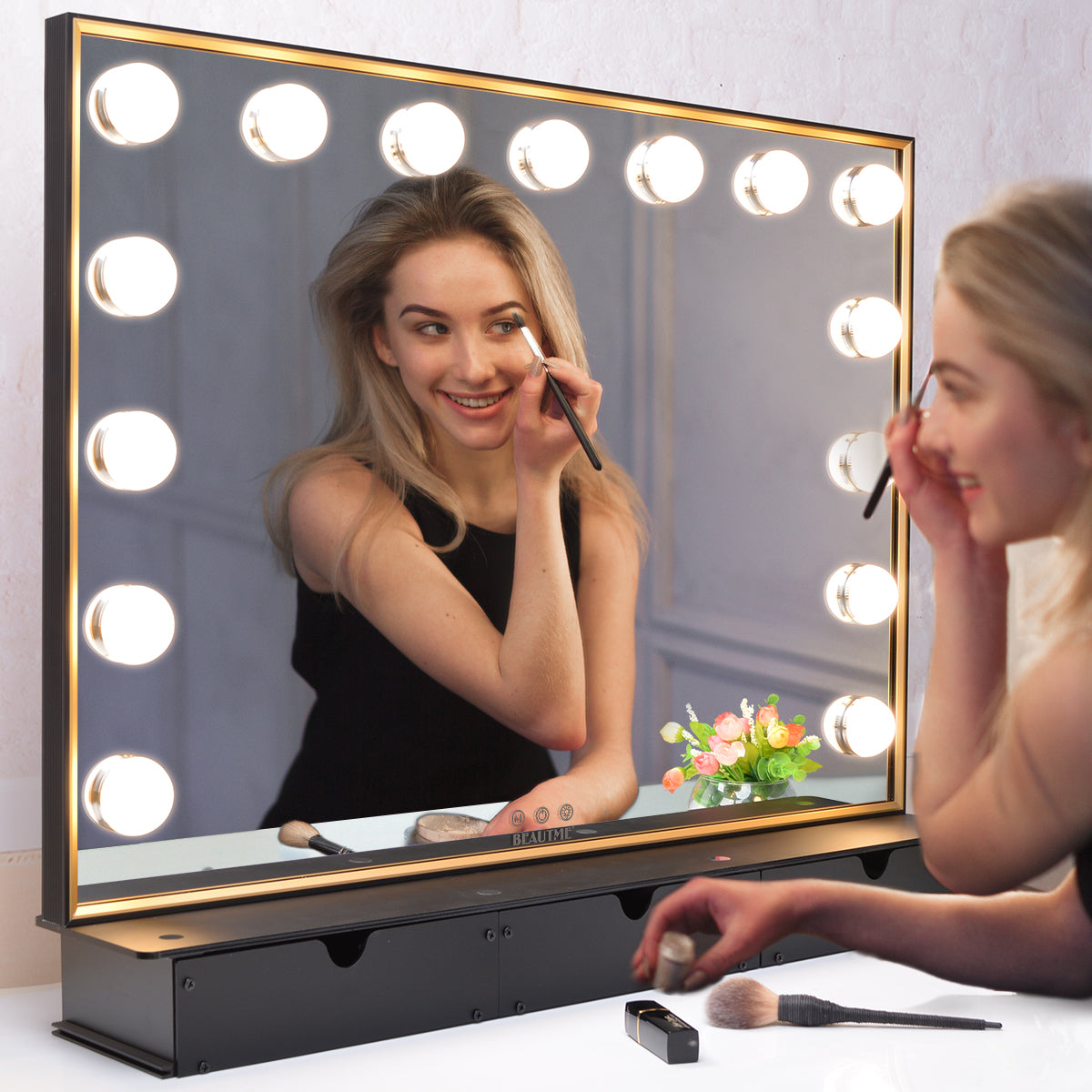 Lighted Vanity Mirror with Storage Box