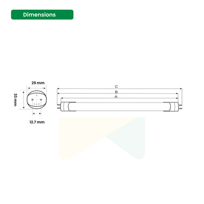 High-Output 4ft LED Tube Light - 18W, 6000K, 2340 Lumens, AC100-277V, Clear Cover / Bypass Ballast/Type B/Double Ended (25-Pack)