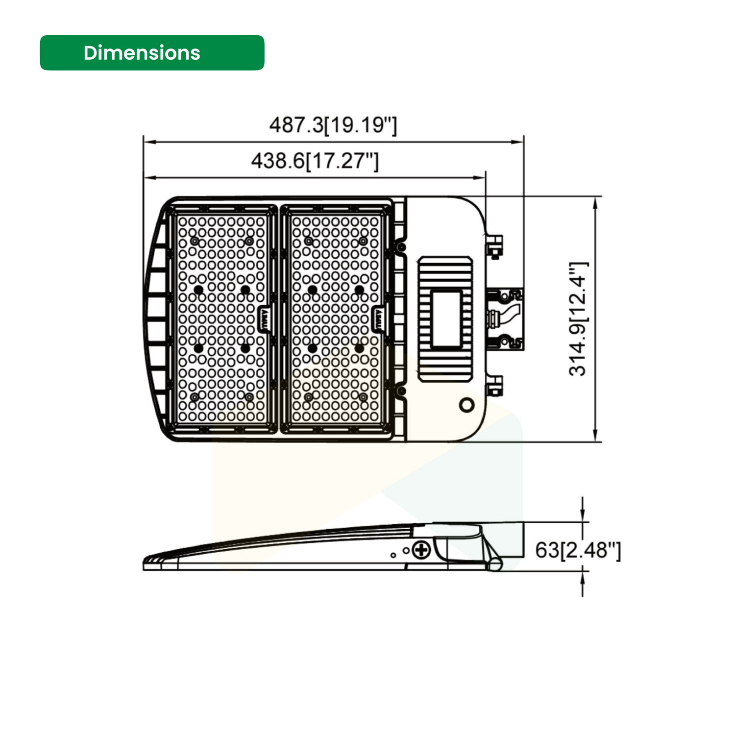 Adjustable LED Shoebox Light - 200W/240W/300W, 5000K, 120-277VAC, IP66 Rated, Dimmable (5 Years Warranty)