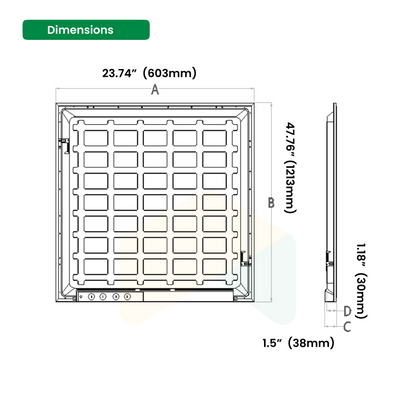 Slim 2x4 LED Flat Panel Light - 30W/40W/50W, 3500K/4000K/5000K, Dimmable (4-Pack)