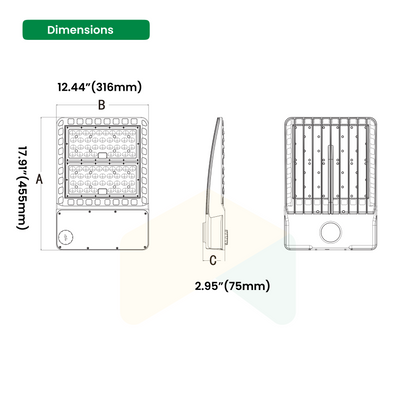 Reliable LED Shoebox Light - 200W/240W/300W, 5000K, 0-10V Dim, Waterproof