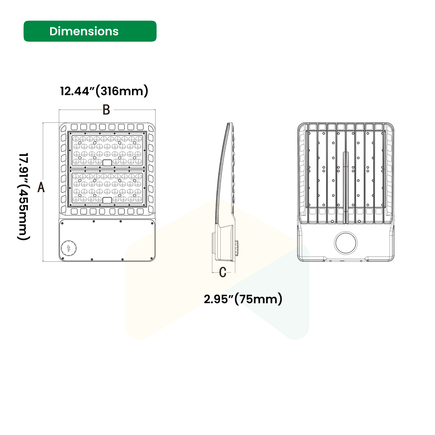 Sturdy LED Shoebox Light - Slip Fitter Mount, 200W/240W/300W, 5000K, Dimmable