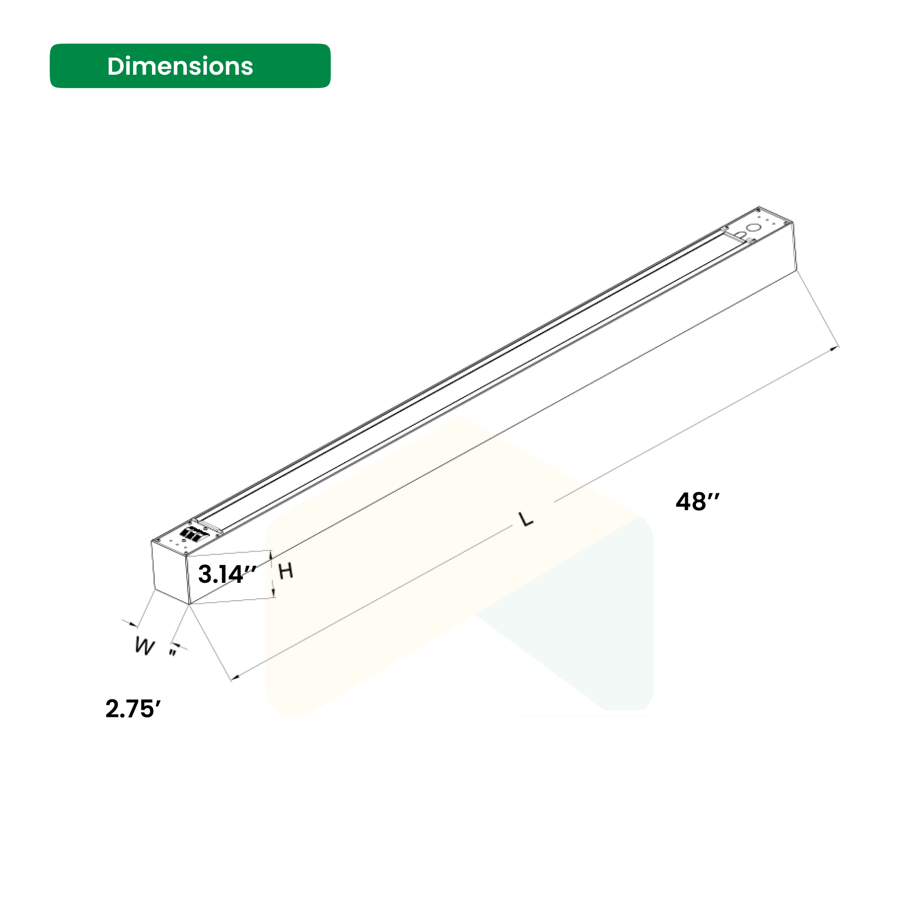 4ft LED Up/Down Linear Light - 50W - 5750 Lumens - Color Changeable - 120-277VAC - Dimmable - ETL Listed - DLC Premium - 6-Pack