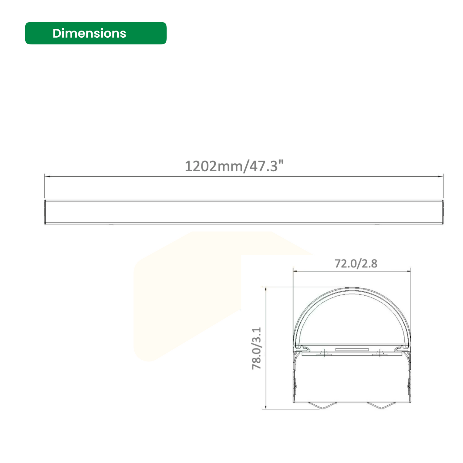 4ft LED Linear Strip Light - 34W/38W/45W - Color Changeable - 5200 Lumens - 120-277VAC - Dimmable - UL Listed - DLC Premium - 6-Pack