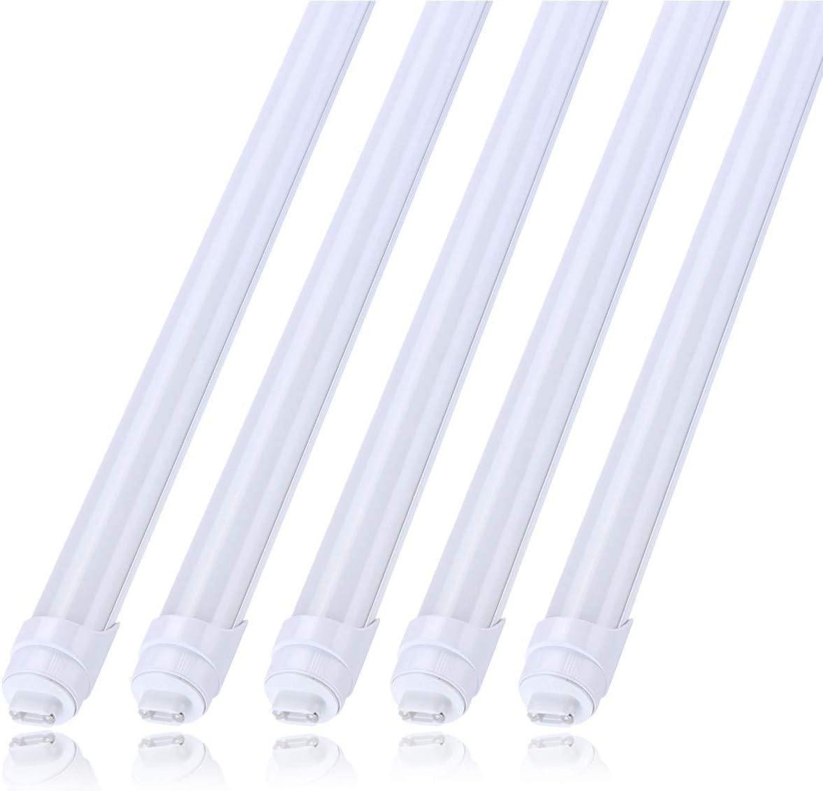 Durable 8ft LED Tube Light - 40W, 5000K, 5000 Lumens, Frosted Cover, R17D (25-Pack)