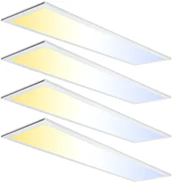 Bright 1x4 LED Flat Panel Light - 30W/35W/40W, 3500K/4000K/5000K, Dimmable (4-Pack)