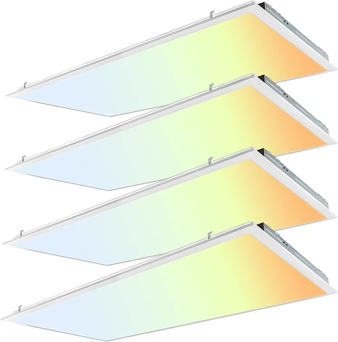 Slim 2x4 LED Flat Panel Light - 30W/40W/50W, 3500K/4000K/5000K, Dimmable (4-Pack)