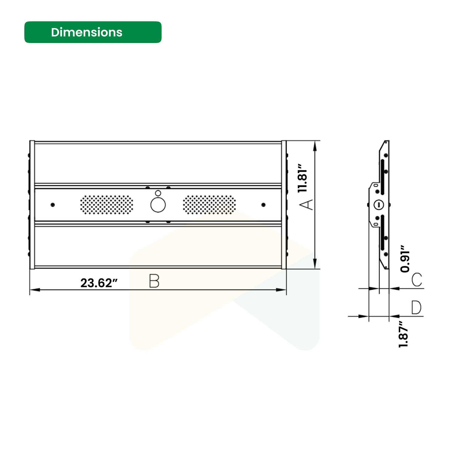 LED Linear High Bay Light - 110W - 5000K - 16500 Lumens - Dimmable - UL Listed - DLC Premium - 2-Pack