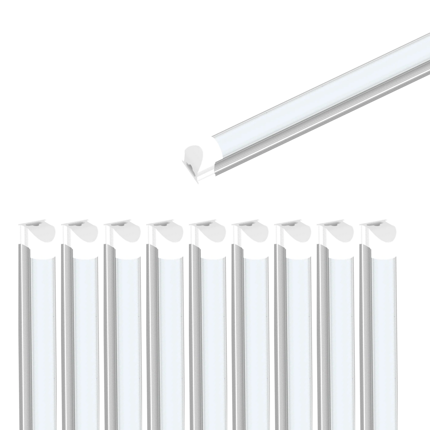 High-Quality 8ft Integrated LED Tube Light Non Dimming - Frosted Linkable Tube  - 60W, 5000K, 7800 Lumens (25-Pack)