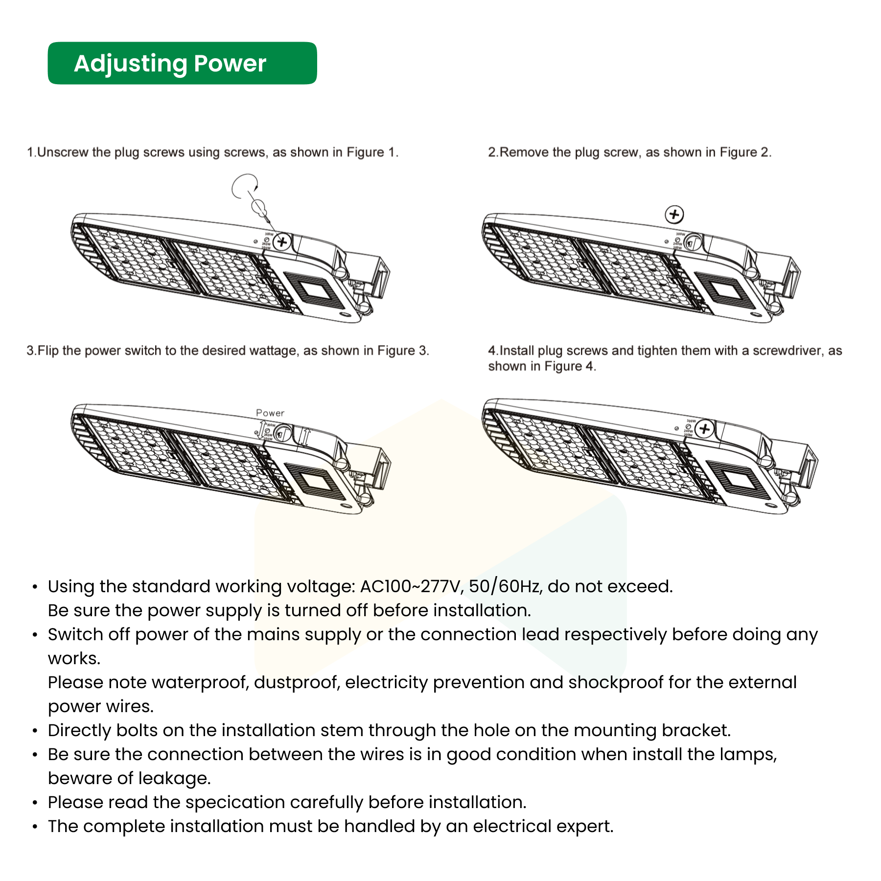 Efficient LED Shoebox Light - Direct Mount - 100W/150W, 5000K, 19500 Lumens, 120-277VAC, Dimmable, IP66, UL Listed, DLC Premium Listed (5 Years Warranty)