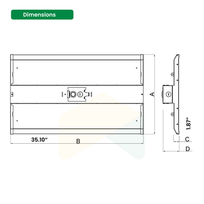 LED Linear High Bay Light - 225W - 5000K - 33750 Lumens - Dimmable - UL Listed - DLC Premium - 2-Pack