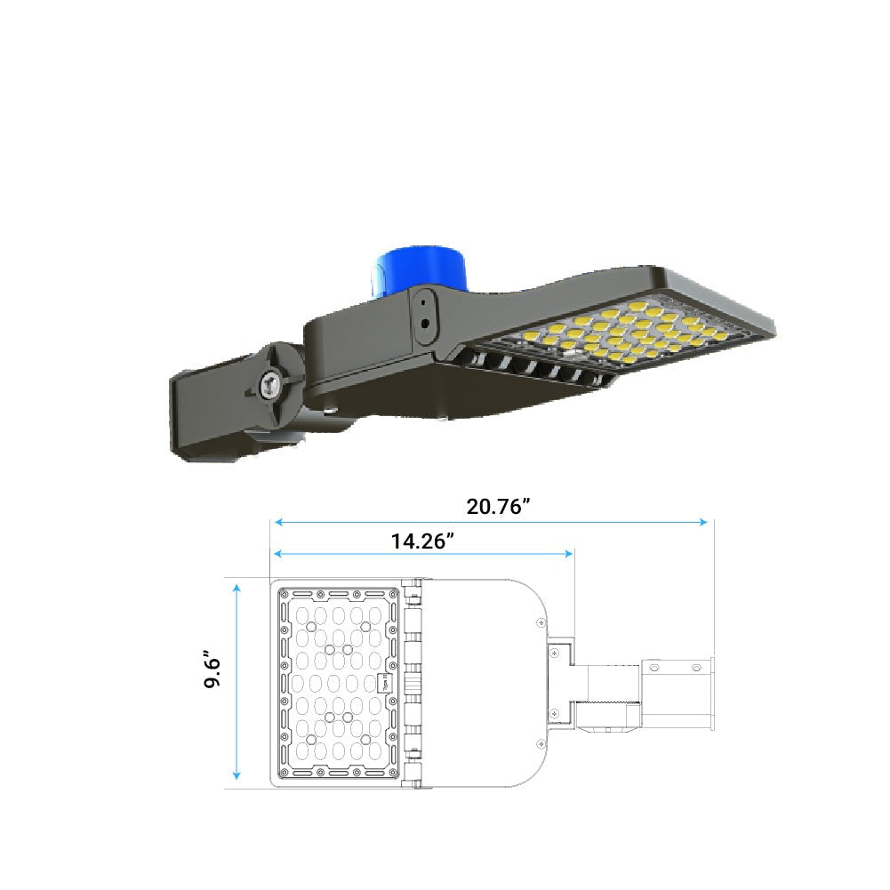 LED Shoebox Light Fixtures - 200W, 5000K - Direct Mount, 28000 Lumens