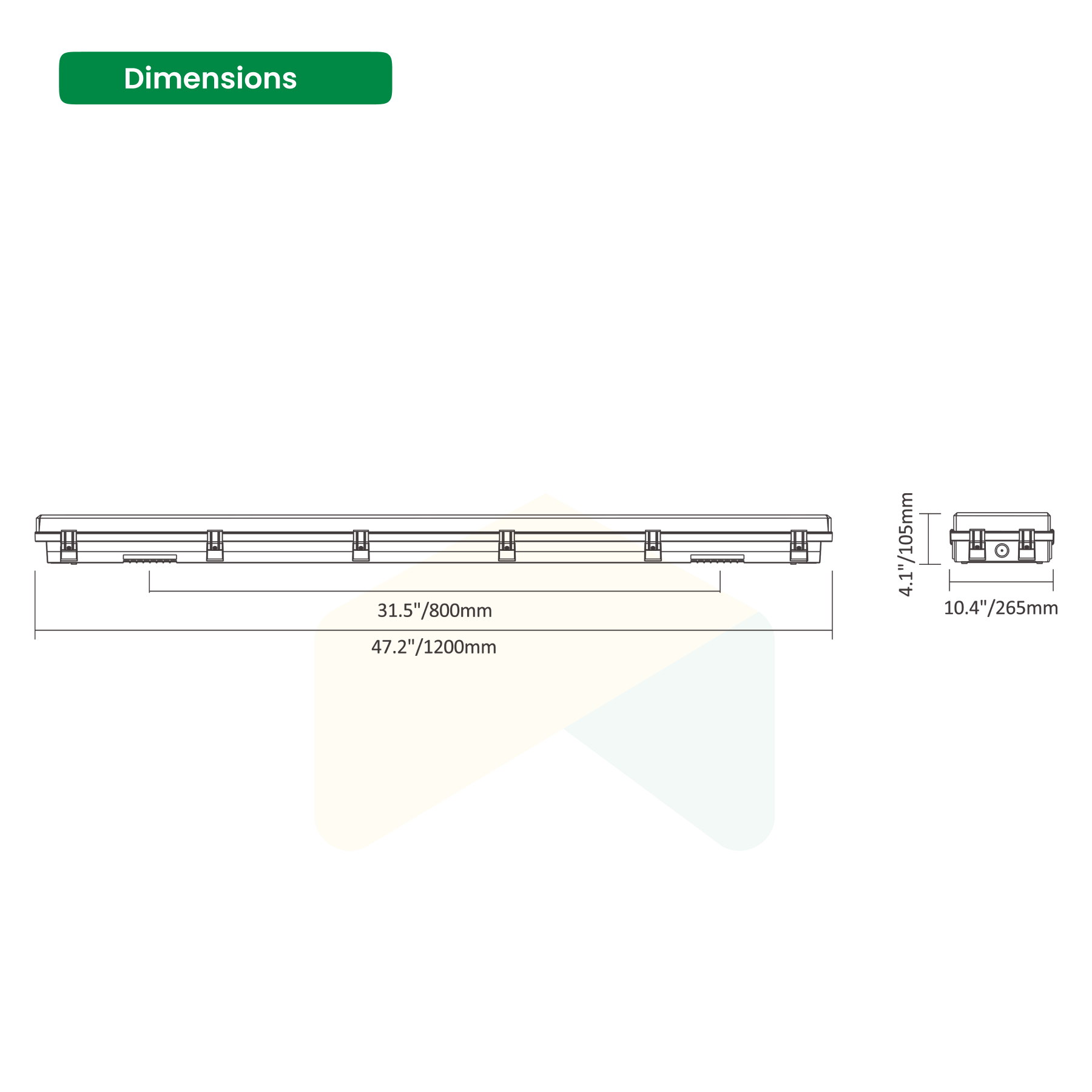 4FT Vapor Proof Light - 165W - 5000K - 21450 Lumens