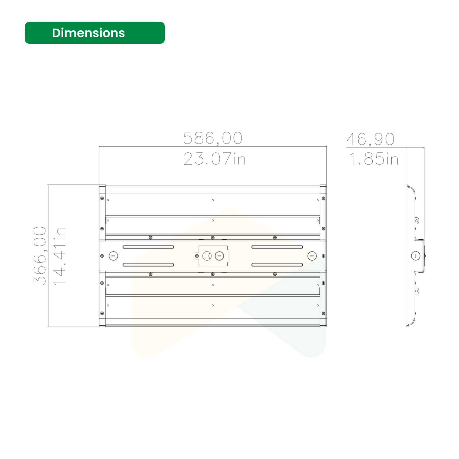 2FT Linear LED High Bay Light 105W - 5000K - 14700 Lumens