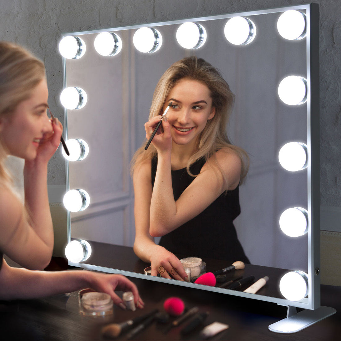 Vanity Mirror with Dimmer Bulbs, Hollywood Style